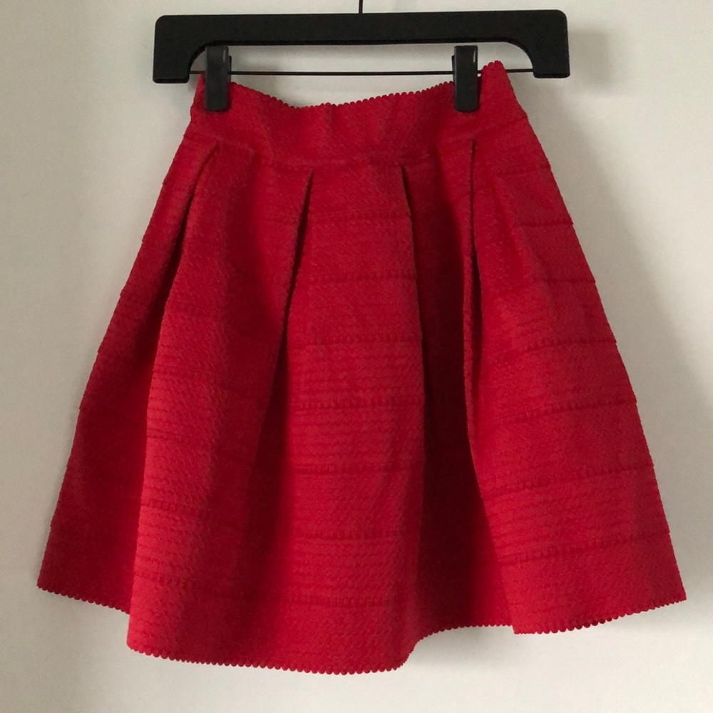 Red Elastic Poof Skirt from Express